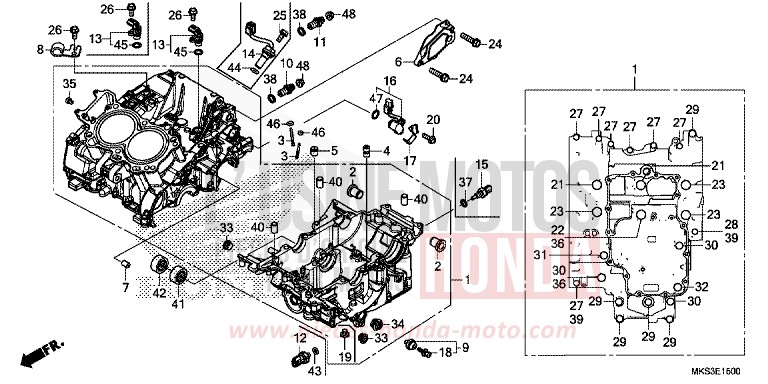 CARTER MOTEUR de Africa Twin DCT DARKNESS BLACK METALLIC (NH463) 2020